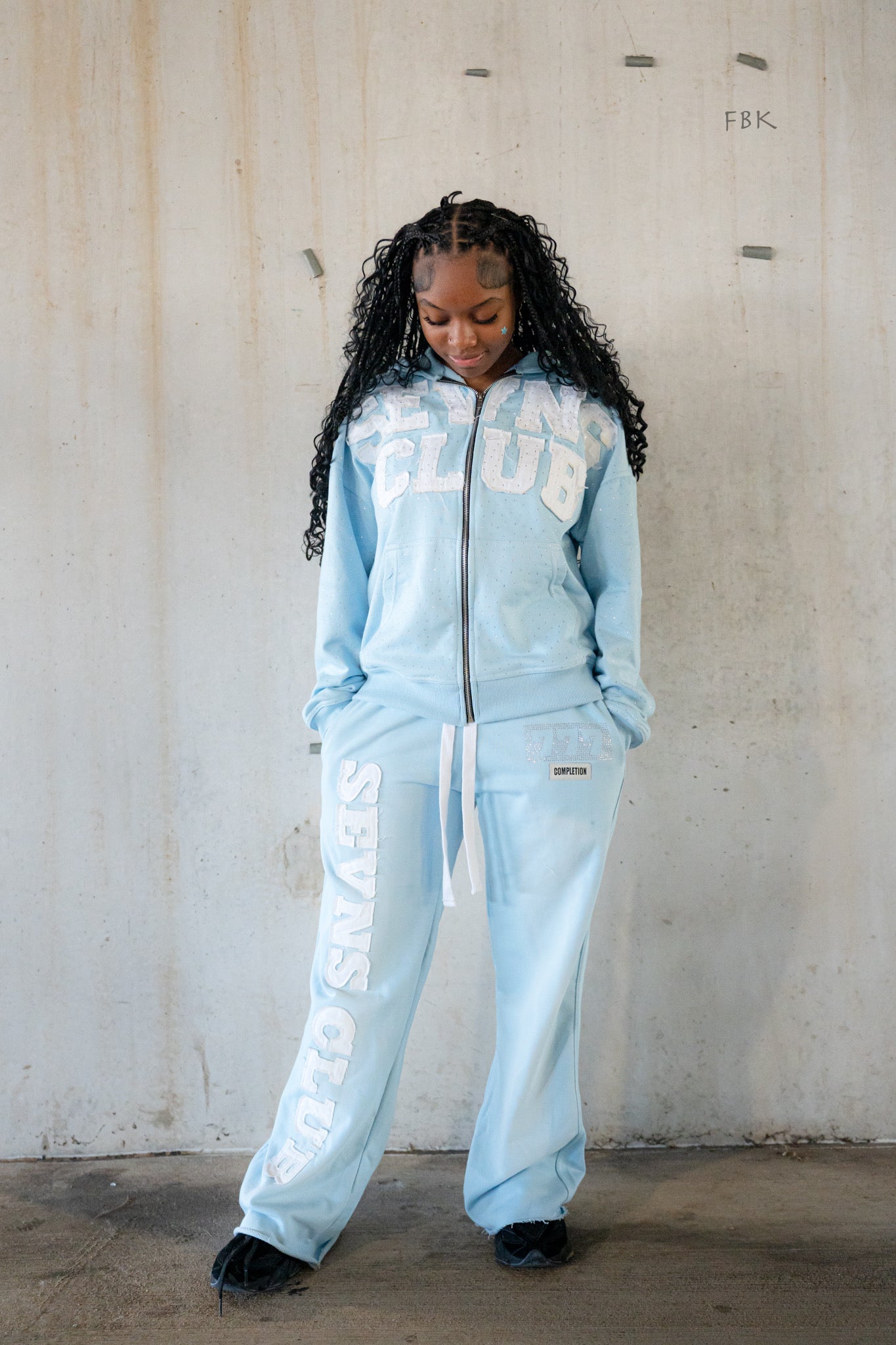 Light blue flare pants