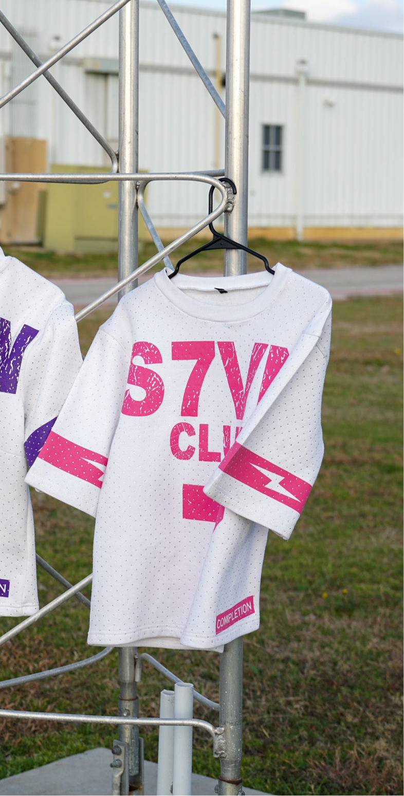 rhinestones pink jersey