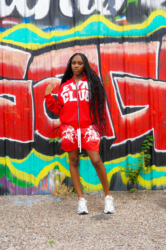 Red acid tone shorts