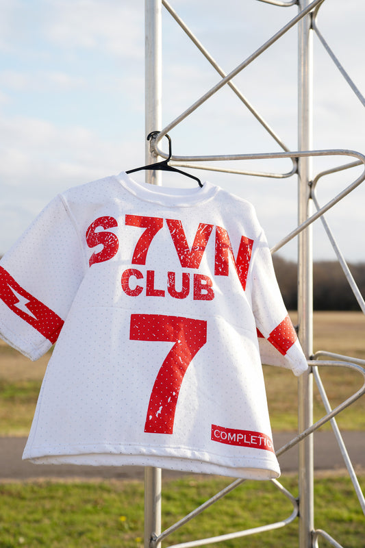 White and red rhinestone jersey still in stock