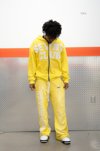 yellow flare pants
