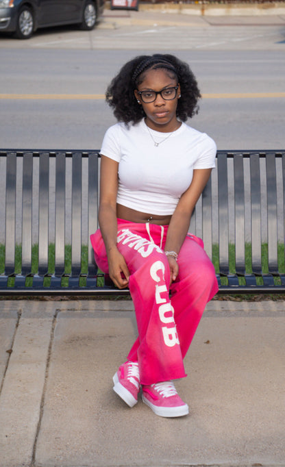 Pink flared jogger