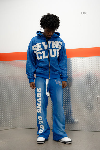 New dark blue flare pants