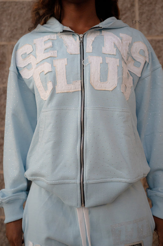 Light blue rhinestone jacket