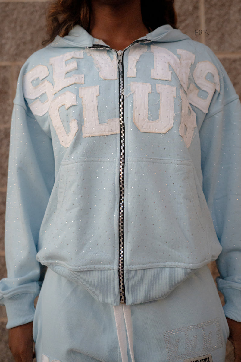 Light blue rhinestone jacket