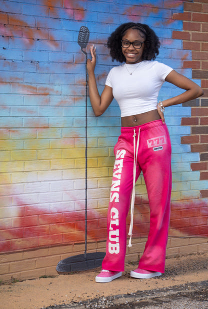 Pink flared jogger