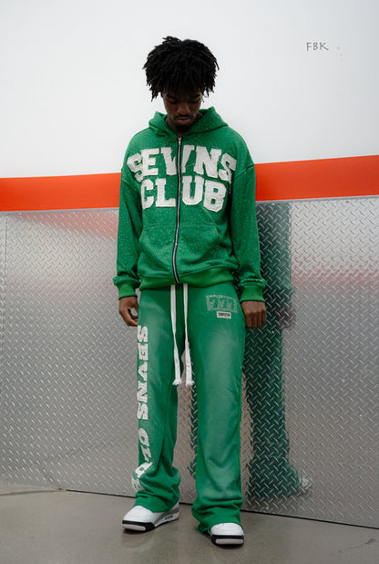 Green flare pants
