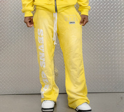 yellow flare pants