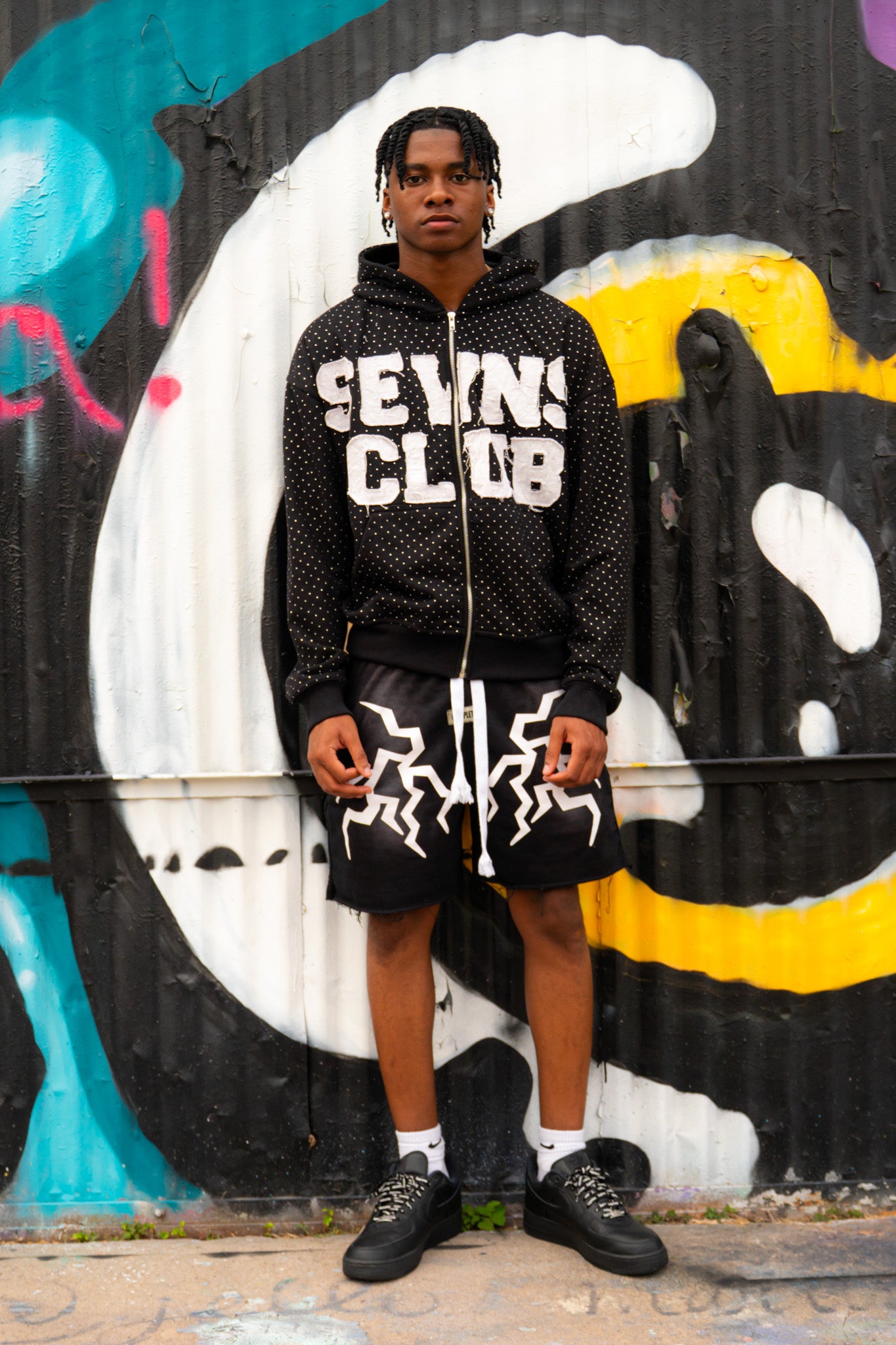 Black Acid Tone Shorts