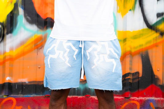 Blue acid tone shorts