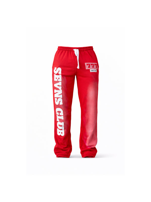 red flared joggers still in stock