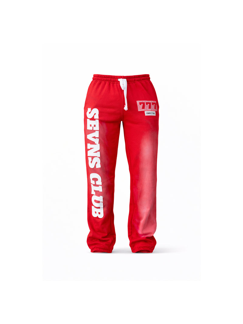 red flared joggers still in stock